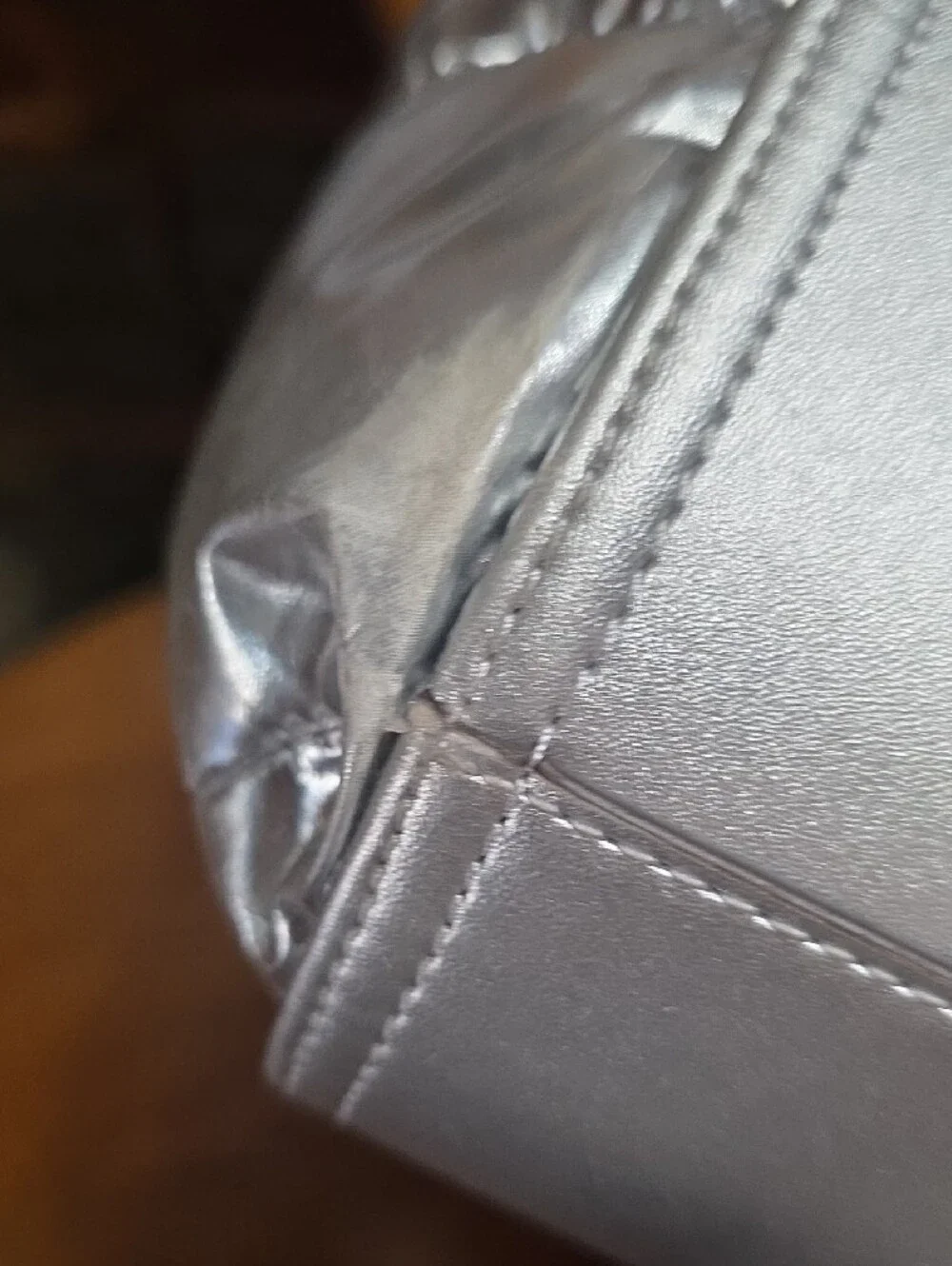Tory Burch Metallic Silver Quilted Puffer Tote